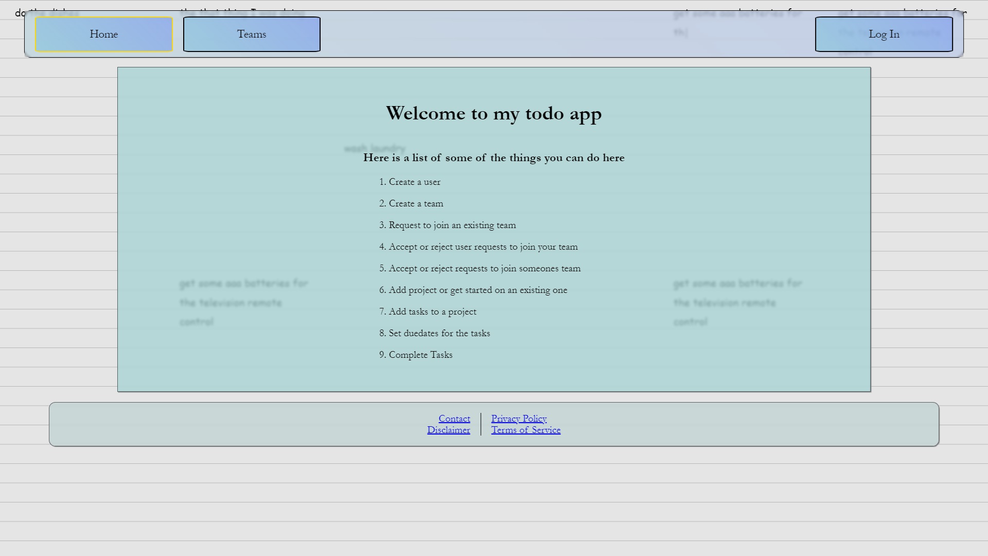 A screenshot of the todo-app website